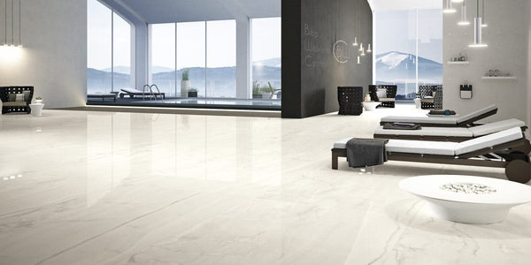 Bright Onyx Marble Effect Infinity Tiles - Honed