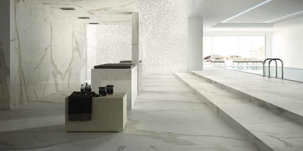 Calacatta Marble Effect Infinity Tiles - Polished