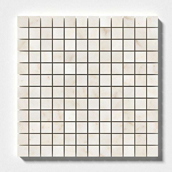 Afyon Sugar Marble 25 mm Square Stackbond Mosaic - Polished