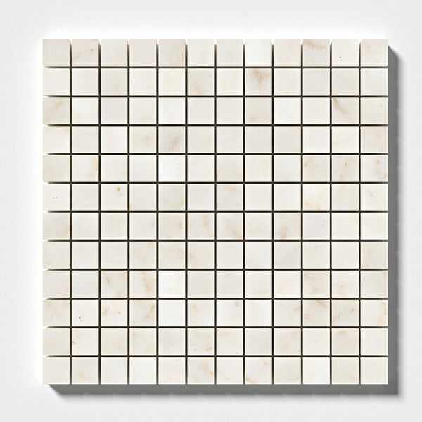 Afyon Sugar Marble 25 mm Square Stackbond Mosaic - Honed