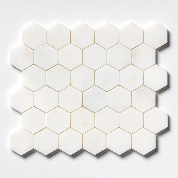 Afyon Sugar Marble 50 mm Hexagon Mosaic - Polished