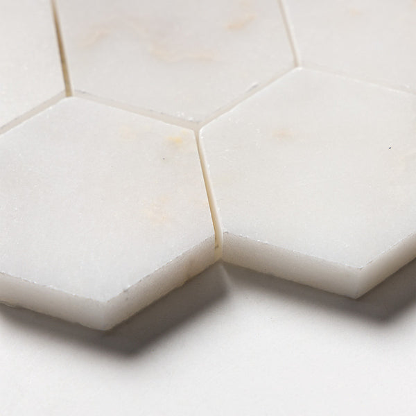 Afyon Sugar Marble 50 mm Hexagon Mosaic - Polished