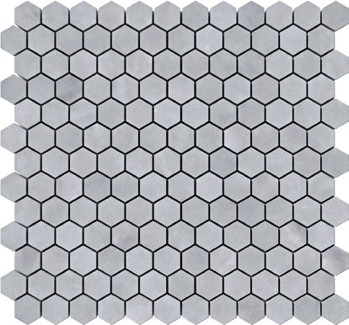 Allure Light Marble 25 mm Hexagon Mosaic - Honed