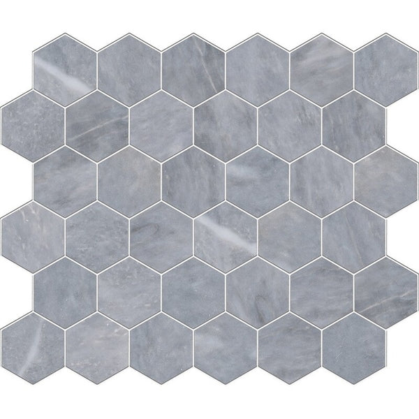 Allure Light Marble 50 mm Hexagon Mosaic - Honed