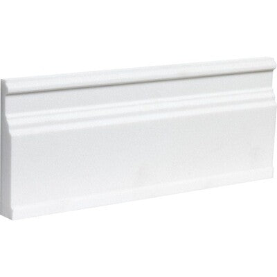 Aspen White Marble Base Skirting - Honed