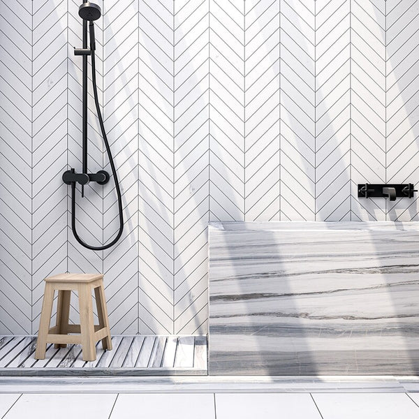 Aspen White Marble Tiles - Honed