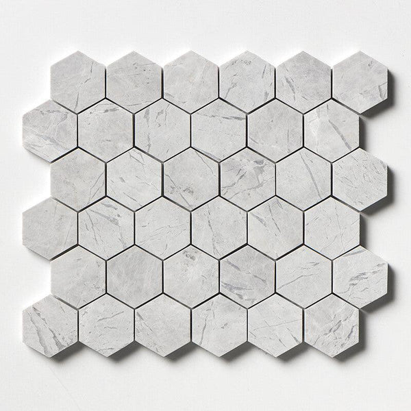 Avalanche Marble 50 mm Hexagon Mosaic - Honed