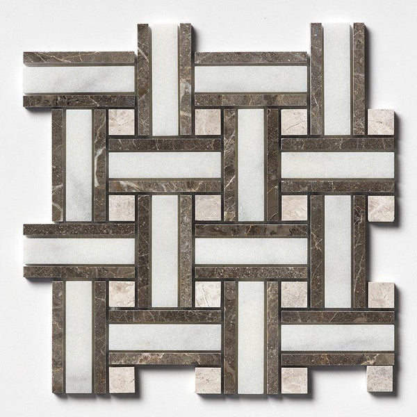 Avalon Marble Lattice Pattern Mosaic - Polished