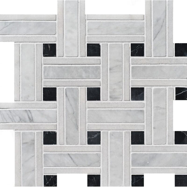 Avenza Marble Lattice Pattern Mosaic - Honed