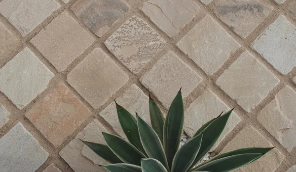 Beige Brown Sandstone Cobble Stones - Riven