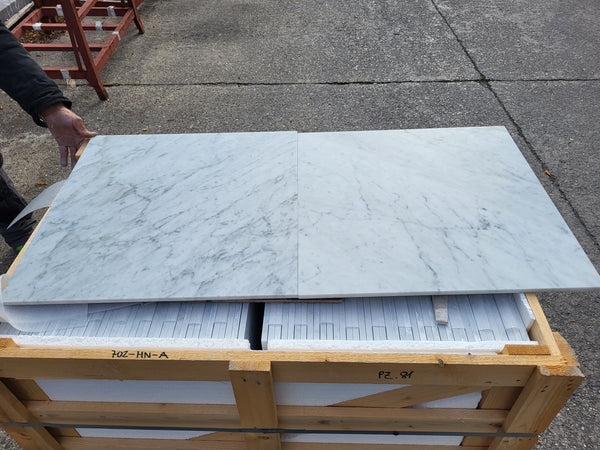 Bianco Carrara C Marble Tiles - Honed - FS702HNA