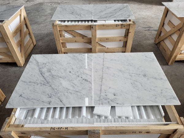 Bianco Carrara C Marble Tiles - Polished - FS716HPM