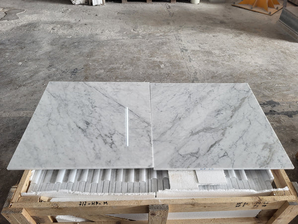 Bianco Carrara C Marble Tiles - Polished - FS717HPM