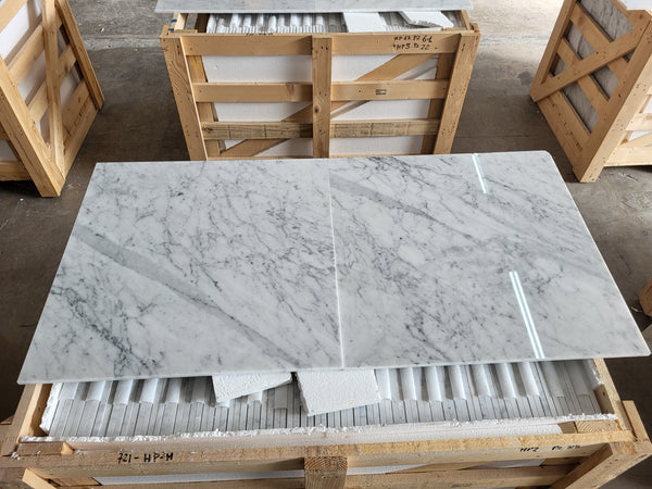 Bianco Carrara C Marble Tiles - Polished - FS721HPM