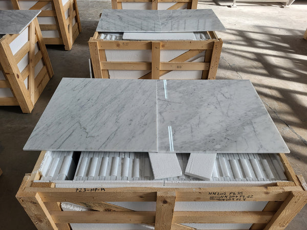 Bianco Carrara C Marble Tiles - Polished - FS723HPM