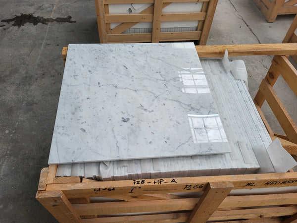 Bianco Carrara C Marble Tiles - Polished - FS728HPA