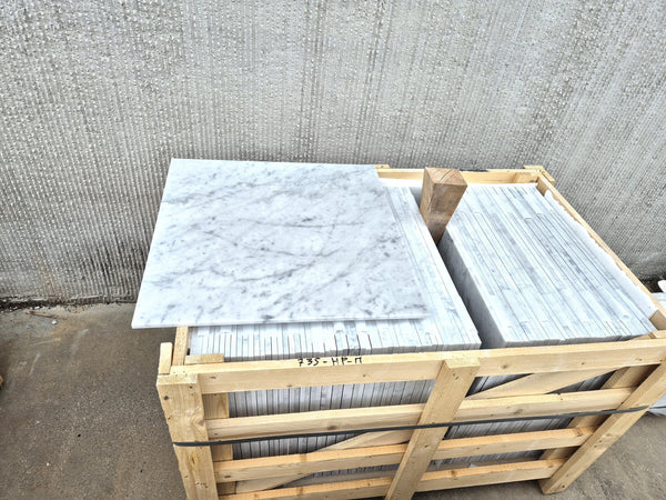 Bianco Carrara C Marble Tiles - Polished - FS735HPM