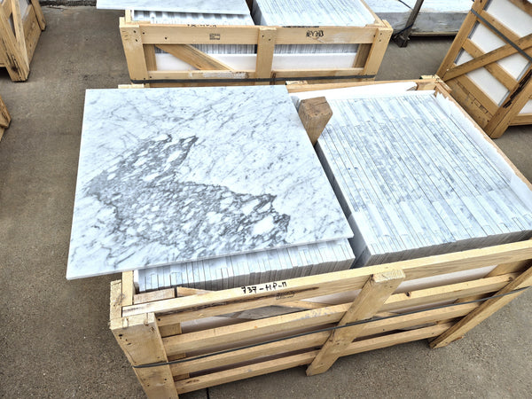 Bianco Carrara C Marble Tiles - Polished - FS737HPM