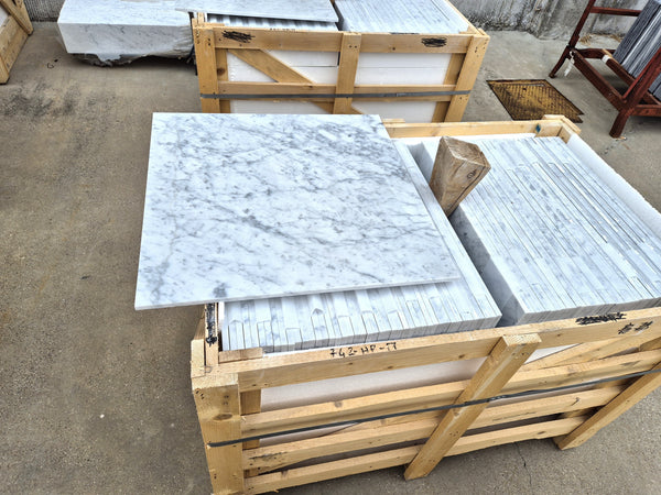 Bianco Carrara C Marble Tiles - Polished - FS742HPM