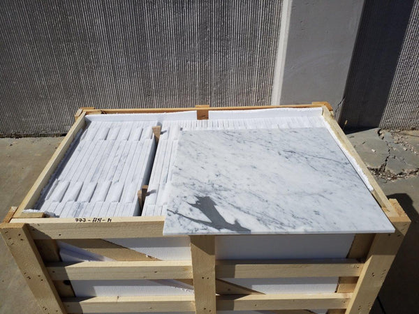 Bianco Carrara C Marble Tiles - Polished - FS777HNM