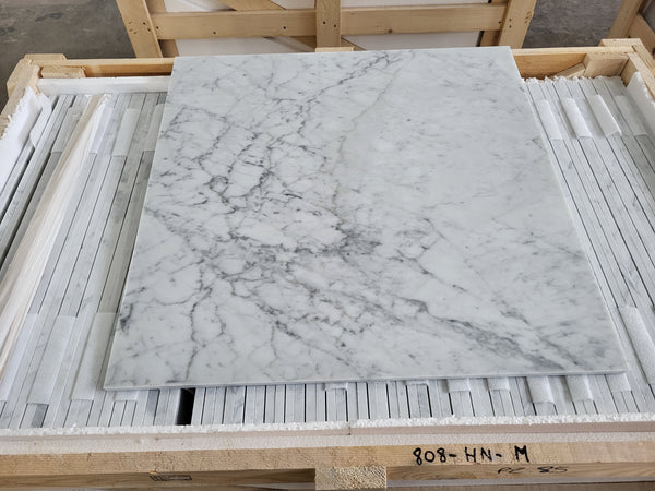 Bianco Carrara C Marble Tiles - Polished - FS808HNM