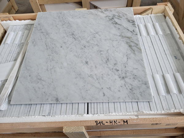 Bianco Carrara C Marble Tiles - Polished - FS812HNM