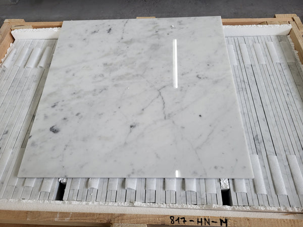 Bianco Carrara C Marble Tiles - Polished - FS817HNM