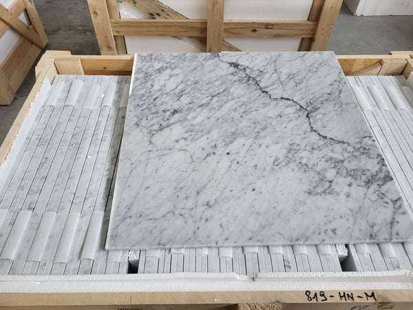 Bianco Carrara C Marble Tiles - Polished - FS819HNM