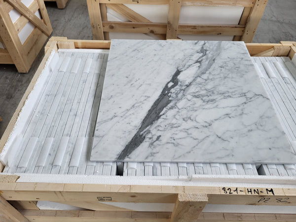 Bianco Carrara C Marble Tiles - Polished - FS821HNM