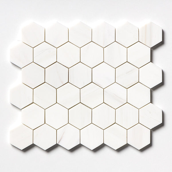 Bianco Dolomiti Marble 50 mm Hexagon Mosaic - Polished