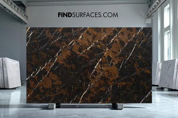Black and Gold Marble Slabs - FSHA09080 - 2450 x 1780 x 20 mm