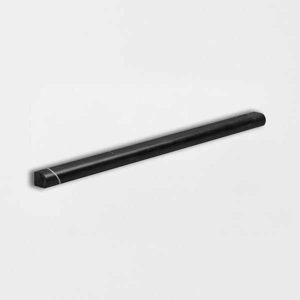 Nero Marquina T Marble Classic Bullnose Pencil Liner - Honed