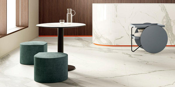 Calacatta Gold Marble Porcelain Tiles and Slabs - Honed