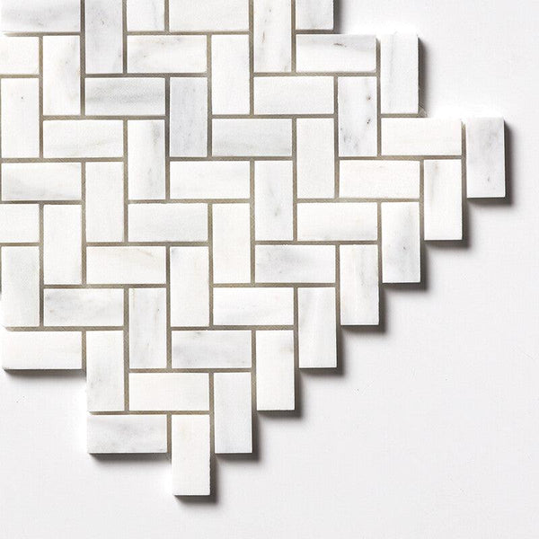 Calacatta Royal Marble Small Herringbone Mosaic - Honed