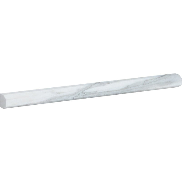 Calacatta Royale Marble Modern Bullnose Pencil Liner - Honed