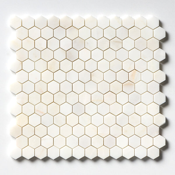 Calacatta Amber Marble 25 mm Hexagon Mosaic - Polished