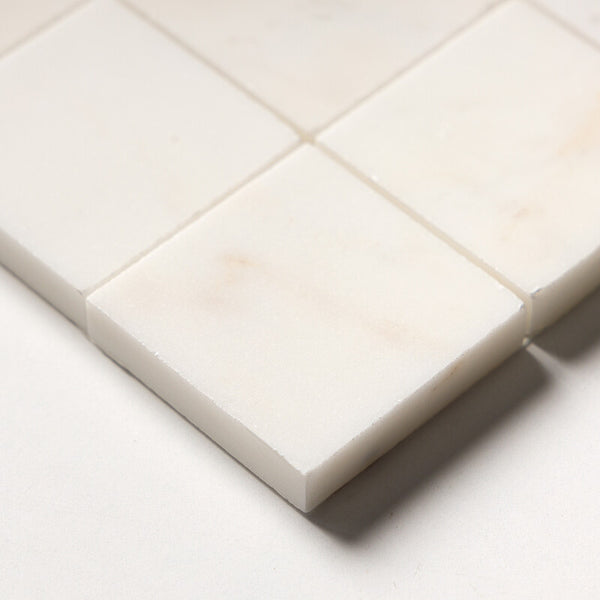 Calacatta Amber Marble 50 mm Square Stackbond Mosaic - Polished