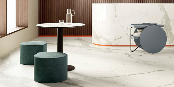 Calacatta Gold Marble Effect Infinity Tiles - Polished