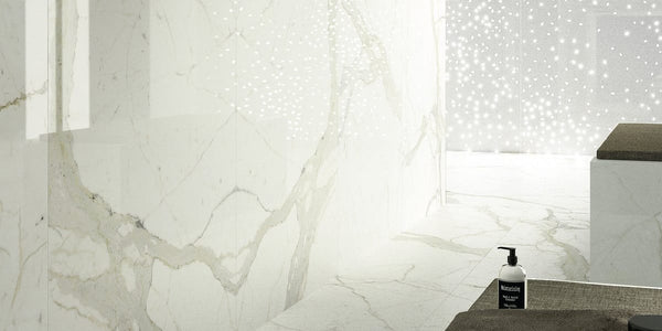 Calacatta Marble Effect Infinity Tiles - Honed