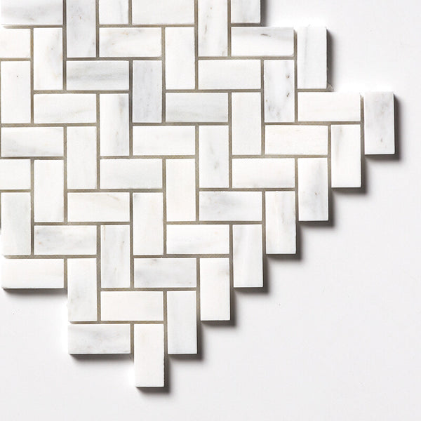 Calacatta Royale Marble Small Herringbone Mosaic - Polished