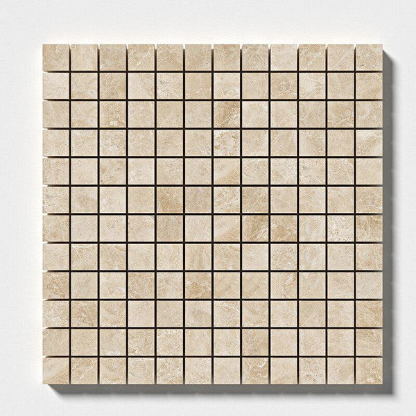 Cappuccino Marble 25 mm Square Stackbond Mosaic - Polished