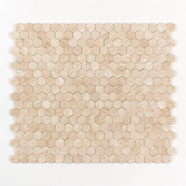 Cappuccino Marble 50 mm Hexagon Mosaic - Honed