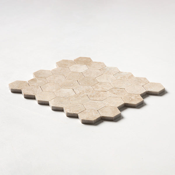 Cappuccino Marble 50 mm Hexagon Mosaic - Honed