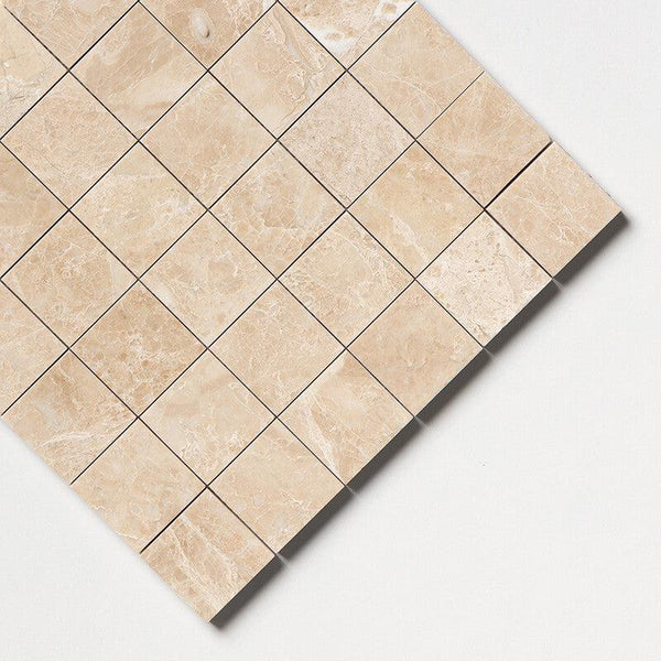 Cappuccino Marble 50 mm Square Stackbond Mosaic - Polished