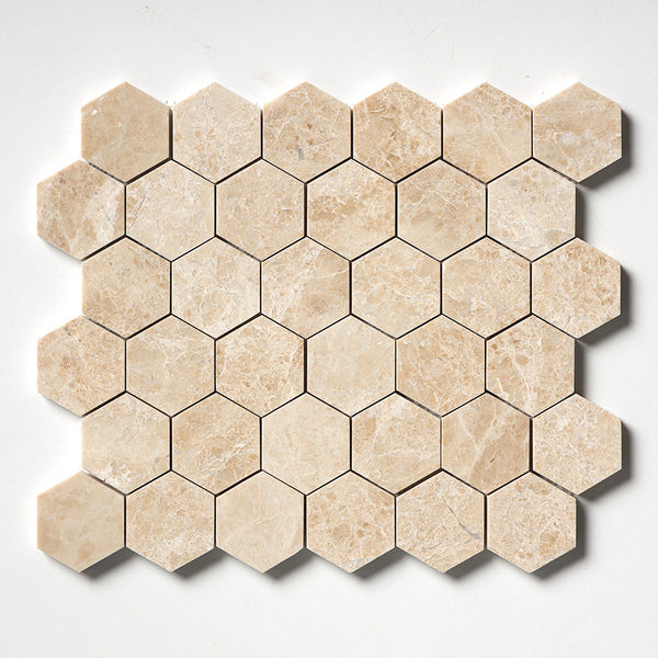 Cappuccino Marble 50 mm Hexagon Mosaic - Polished