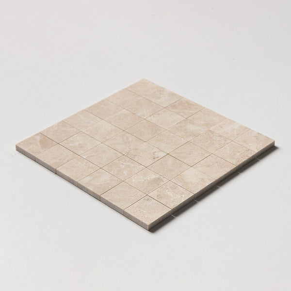 Cappuccino Marble 50 mm Square Stackbond Mosaic - Polished