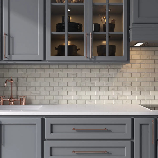 Carrara T Marble Metro Mosaic - Honed