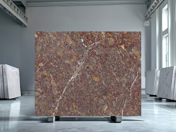 Ceppo Rosso Arlecchino Marble Slabs - FS89547250 - 2200 x 1500 x 20 mm
