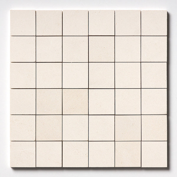 Champagne Limestone 50 mm Square Stackbond Mosaic - Honed