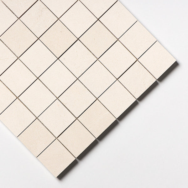 Champagne Limestone 50 mm Square Stackbond Mosaic - Honed